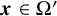 bold italic x element of normal upper Omega prime