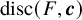 disc left parenthesis upper F comma bold italic c right parenthesis