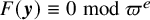upper F left parenthesis bold italic y right parenthesis identical to 0 mod pi Superscript e