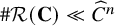 number sign script upper R left parenthesis bold upper C right parenthesis much less than ModifyingAbove upper C With caret Superscript n