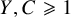 upper Y comma upper C greater than or slanted equals 1