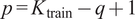 p equals Ktrain minus q plus 1