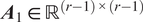 upper A 1 element of double struck upper R r minus 1 times r minus 1