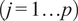 j equals 1 ellipsis p