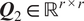 upper Q 2 element of double struck upper R r times r