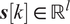sk element of double struck upper R l