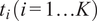 tii equals 1 ellipsis upper K