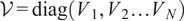 upper V equals diagV 1 upper V 2 ellipsis VN