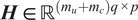 upper H element of double struck upper R mu plus mcq times p