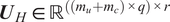 UH element of double struck upper R mu plus mc times q times r