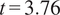 t equals 3.76