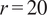 r equals 20