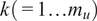 k equals 1 ellipsis mu