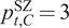 pt comma CSZ equals 3