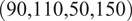 90,110 comma 50,150