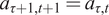 a tau plus 1 comma t plus 1 equals a tau comma t