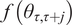 f theta tau comma tau plus j
