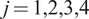 j equals 1 comma 2 comma 3 comma 4