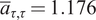 a bar tau comma tau equals 1.176