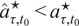 a hat tau comma t 0 star less than a tau comma t 0 star