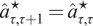 a hat tau comma tau plus 1 star equals a hat tau comma tau star