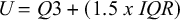 upper U equals upper Q Baseline 3 plus left parenthesis 1.5 x upper I upper Q upper R right parenthesis