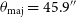 theta Subscript maj Baseline equals 45.9 double prime