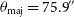 theta Subscript maj Baseline equals 75.9 double prime