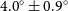 4.0 Superscript ring Baseline plus or minus 0.9 Superscript ring