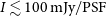 upper I less than or equivalent to 100 mJy slash normal upper P normal upper S normal upper F