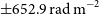 plus or minus 652.9 normal r normal a normal d normal m Superscript negative 2