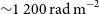 tilde 1 200 normal r normal a normal d normal m Superscript negative 2