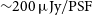 tilde 200 mu Jy slash normal upper P normal upper S normal upper F