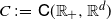 upper C colon equals sans serif upper C left parenthesis double struck upper R Subscript plus Baseline comma double struck upper R Superscript d Baseline right parenthesis