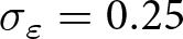 sigma epsilon equals 0.25