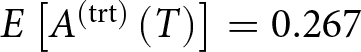 upper E left bracket upper A left parenthesis trt right parenthesis left parenthesis upper T right parenthesis right bracket equals 0.267