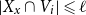 StartAbsoluteValue upper X Subscript x Baseline intersection upper V Subscript i Baseline EndAbsoluteValue less than or slanted equals script l