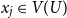 x Subscript j Baseline element of upper V left parenthesis upper U right parenthesis