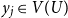 y Subscript j Baseline element of upper V left parenthesis upper U right parenthesis