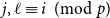 j comma script l identical to i left parenthesis mod p right parenthesis