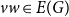 v w element of upper E left parenthesis upper G right parenthesis