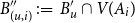 upper B double prime Subscript left parenthesis u comma i right parenthesis Baseline colon equals upper B prime Subscript u Baseline intersection upper V left parenthesis upper A Subscript i Baseline right parenthesis