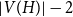 StartAbsoluteValue upper V left parenthesis upper H right parenthesis EndAbsoluteValue minus 2