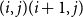 left parenthesis i comma j right parenthesis left parenthesis i plus 1 comma j right parenthesis