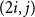left parenthesis 2 i comma j right parenthesis