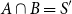 upper A intersection upper B equals upper S prime