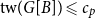 normal t normal w left parenthesis upper G left bracket upper B right bracket right parenthesis less than or slanted equals c Subscript p