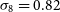 sigma 8 equals 0.82