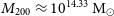 upper M 200 almost equals 10 Superscript 14.33 Baseline normal upper M Subscript circled dot