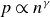 p proportional to n Superscript gamma